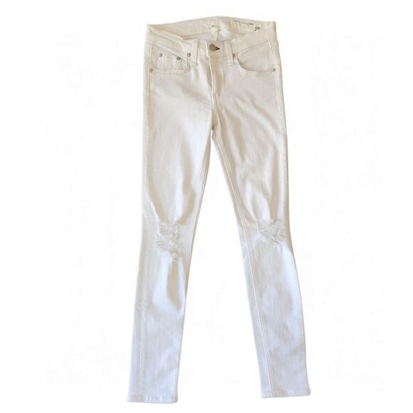 Rag & Bone Distressed White Skinny Full Length. Style - Capri 25 - Picture 1 of 9